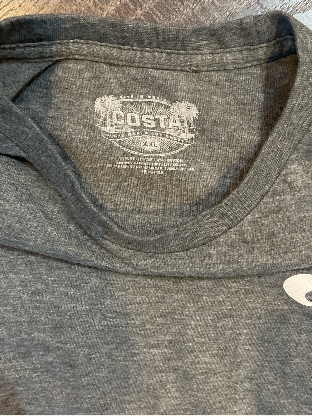 Costa Dark Heather Gray Logo Short Sleeve Tee - Picture 3 of 4